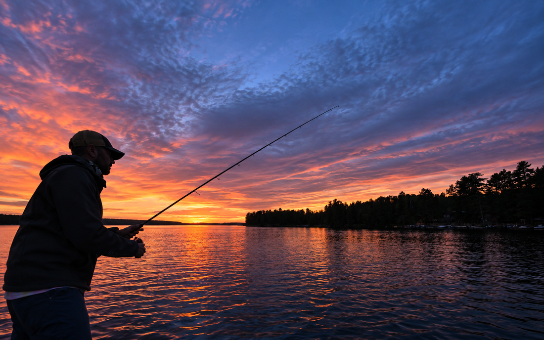 Fall turnover fishing on a lake