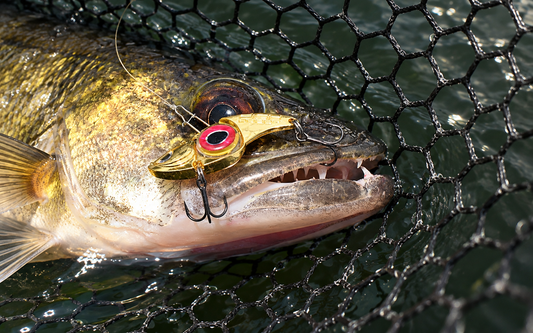 Blade bait used for fall walleye fishing