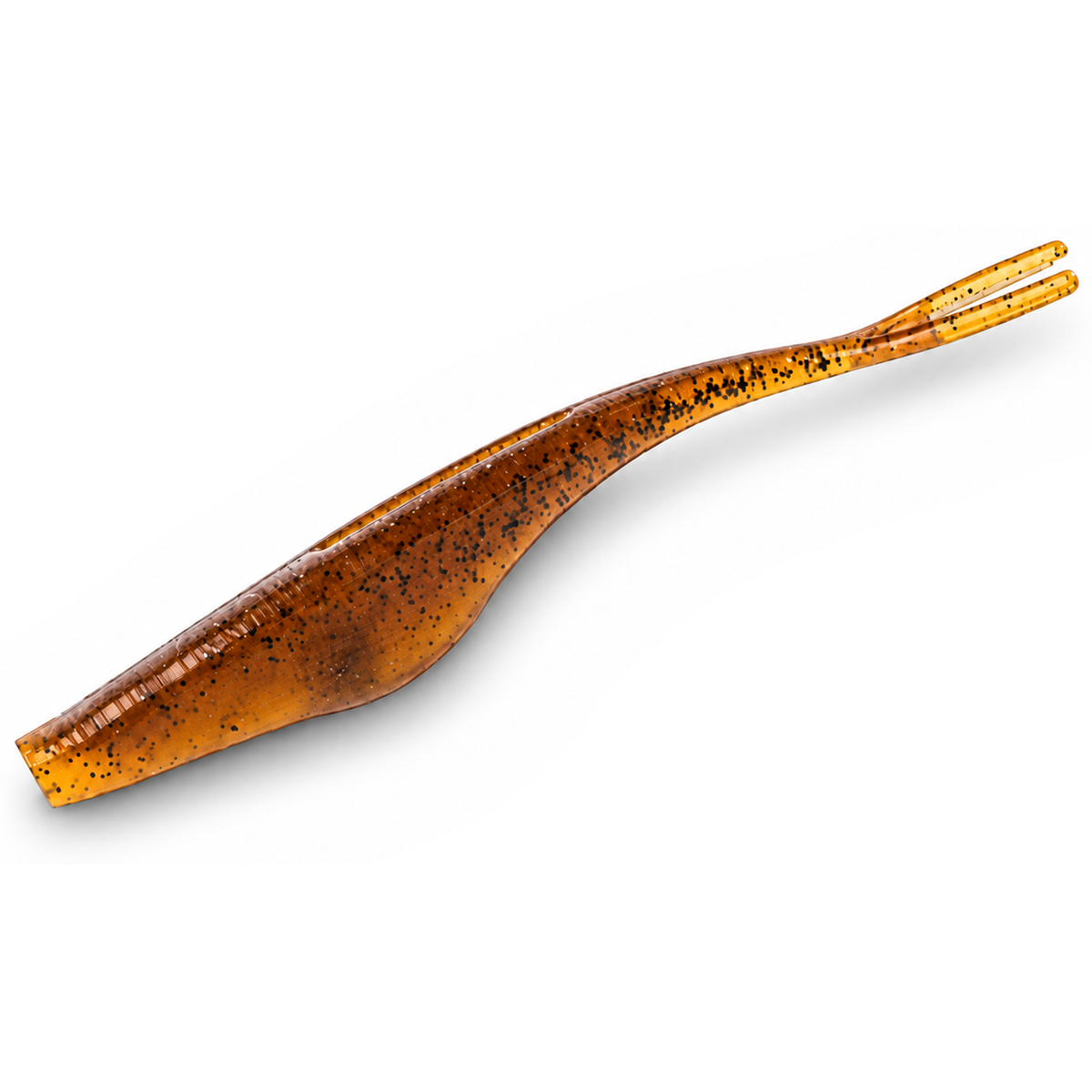FishDaddy Soft Jerkbait 4.5" soft plastic in UV Motor Oil Brown