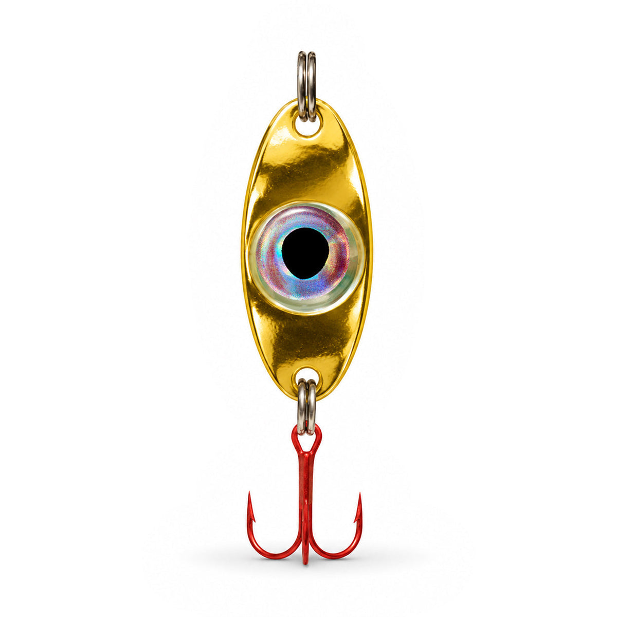 FishDaddy Dirty Bomb Spoon, in Gold, 1/4 oz., blinking blue LED