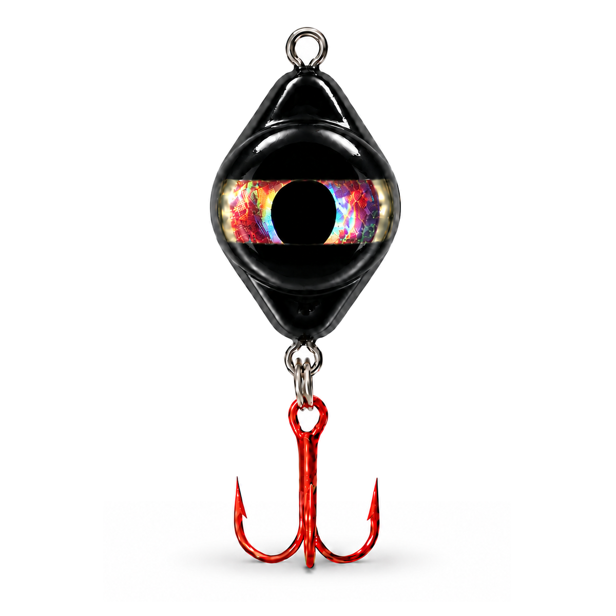 FishDaddy Dirty Bomb Spoon Black, 1/16 oz., blinking gold LED