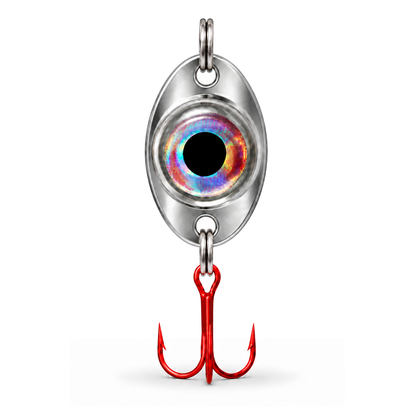 FishDaddy Dirty Bomb Spoon, in Silver, 1/8 oz., blinking blue LED