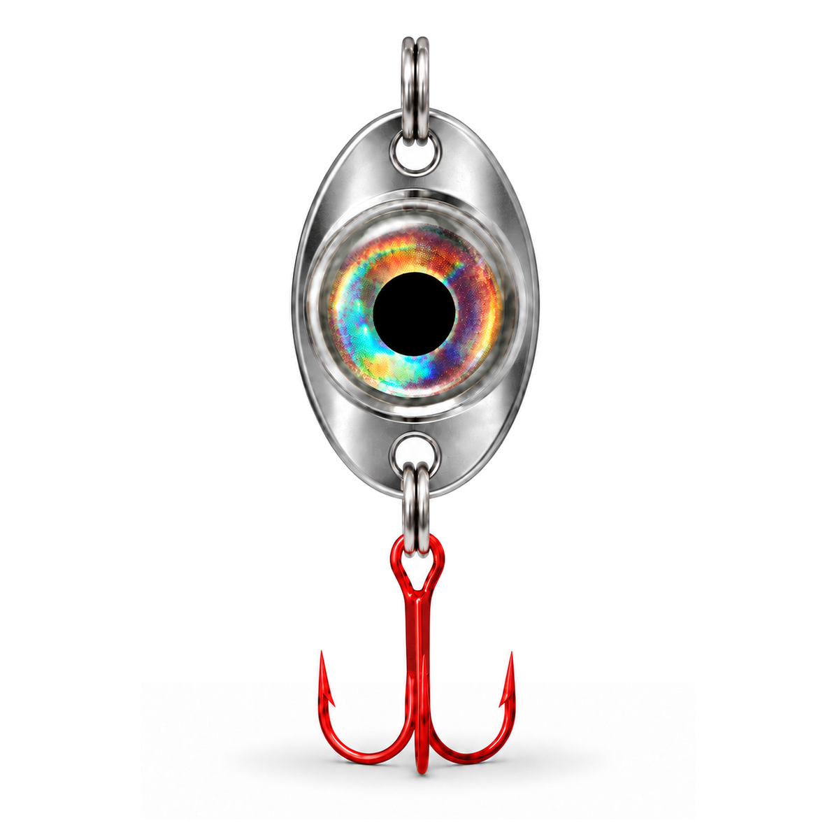 FishDaddy Dirty Bomb Spoon, in Silver, 1/8 oz., blinking green LED