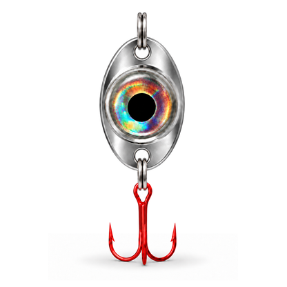 FishDaddy Dirty Bomb Spoon, in Silver, 1/8 oz., blinking green LED