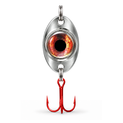 FishDaddy Dirty Bomb Spoon, in Silver, 1/8 oz., blinking red LED