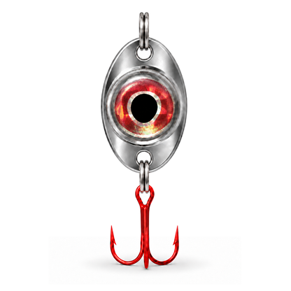 FishDaddy Dirty Bomb Spoon, in Silver, 1/8 oz., blinking pink LED