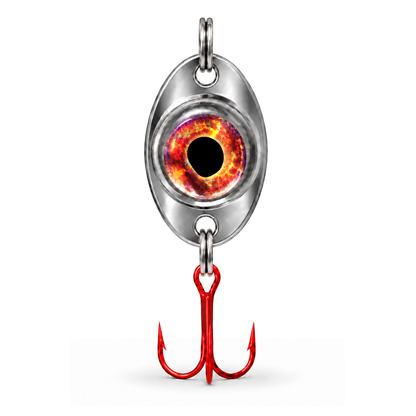FishDaddy Dirty Bomb Spoon, in Silver, 1/8 oz., blinking gold LED
