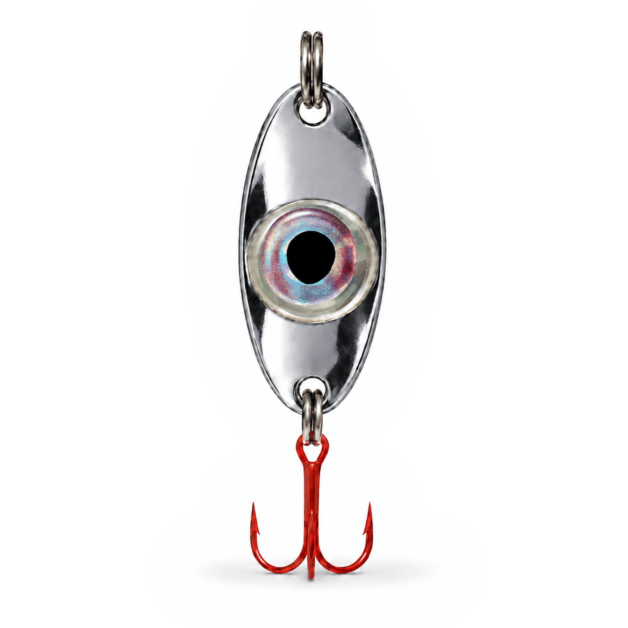 FishDaddy Dirty Bomb Spoon, 1/4 oz., Silver, blinking blue LED