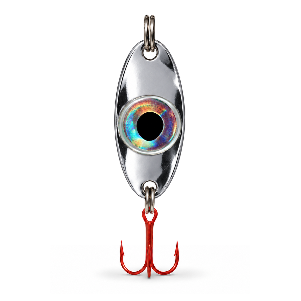 FishDaddy Dirty Bomb Spoon, in Silver, 1/4 oz., blinking green LED