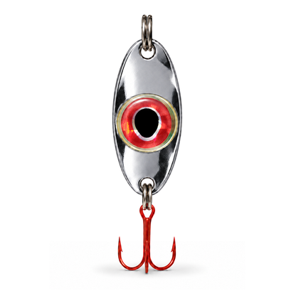 FishDaddy Dirty Bomb Spoon, in Silver, 1/4 oz., blinking pink LED
