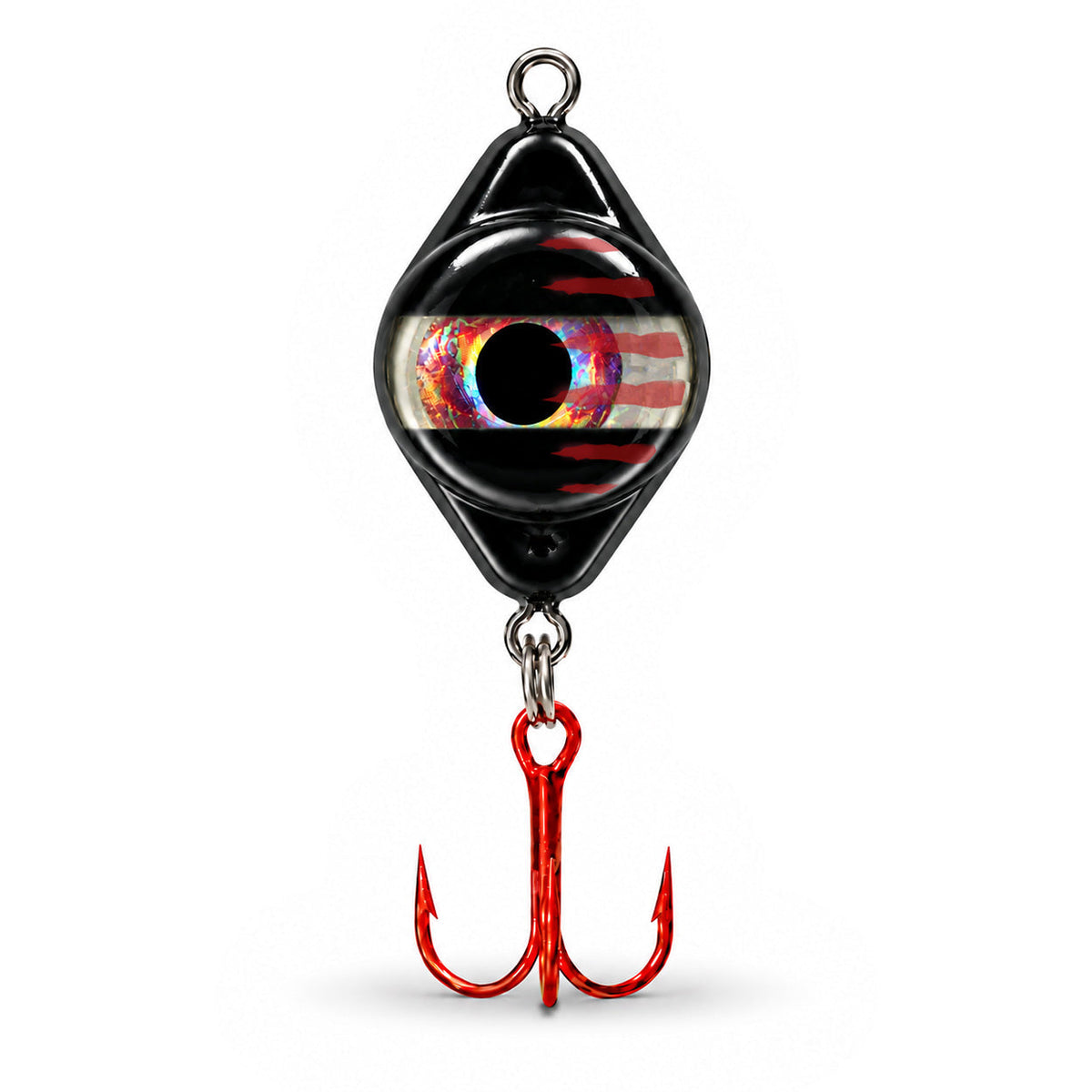 FishDaddy Dirty Bomb Spoon, in Black Tiger, 1/16 oz., blinking blue LED