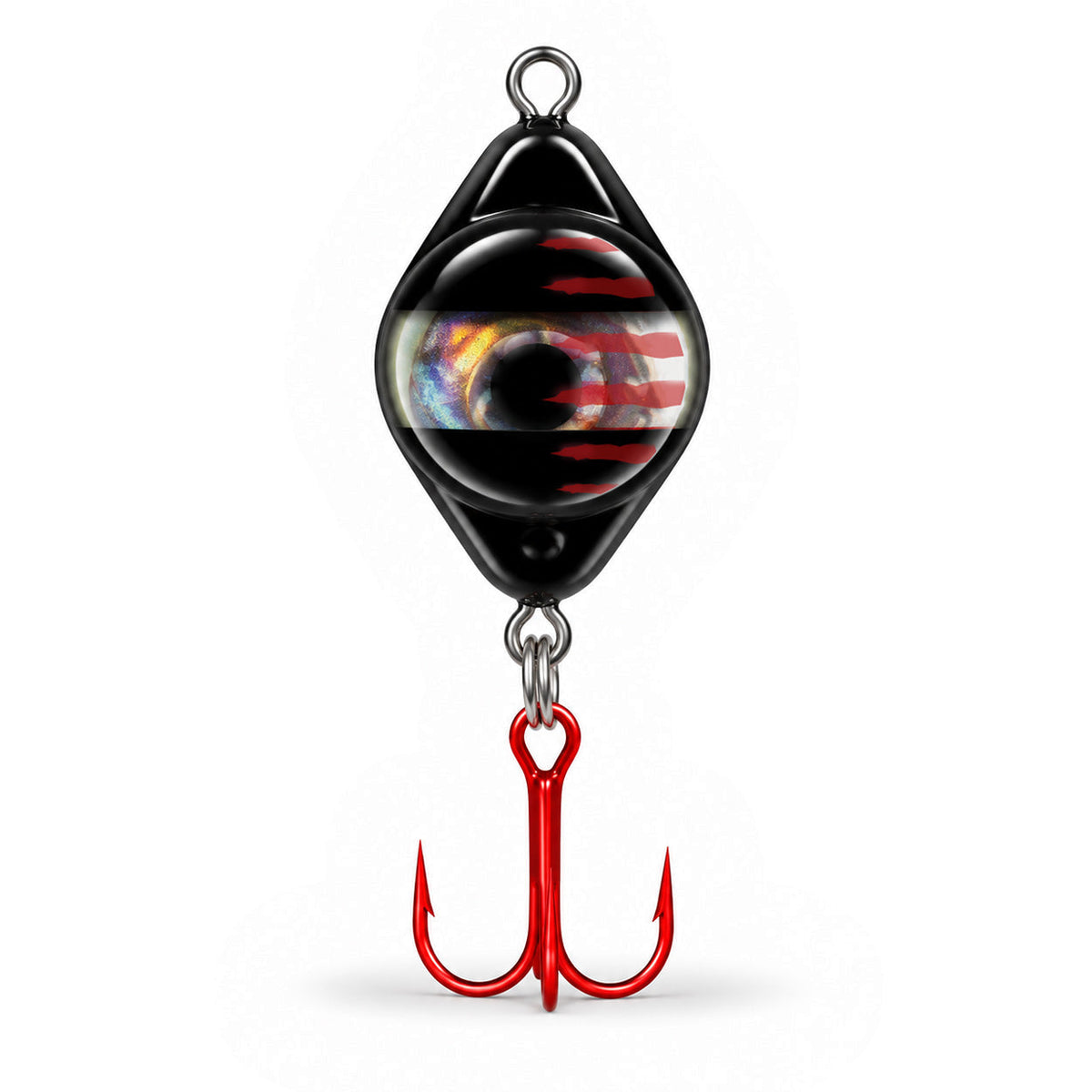 FishDaddy Dirty Bomb Spoon, in Black Tiger, 1/16 oz., blinking multi-color LED