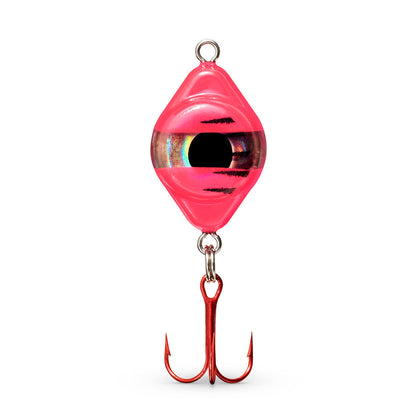 FishDaddy Dirty Bomb Spoon, in Pink Tiger, 1/16 oz., blinking green LED