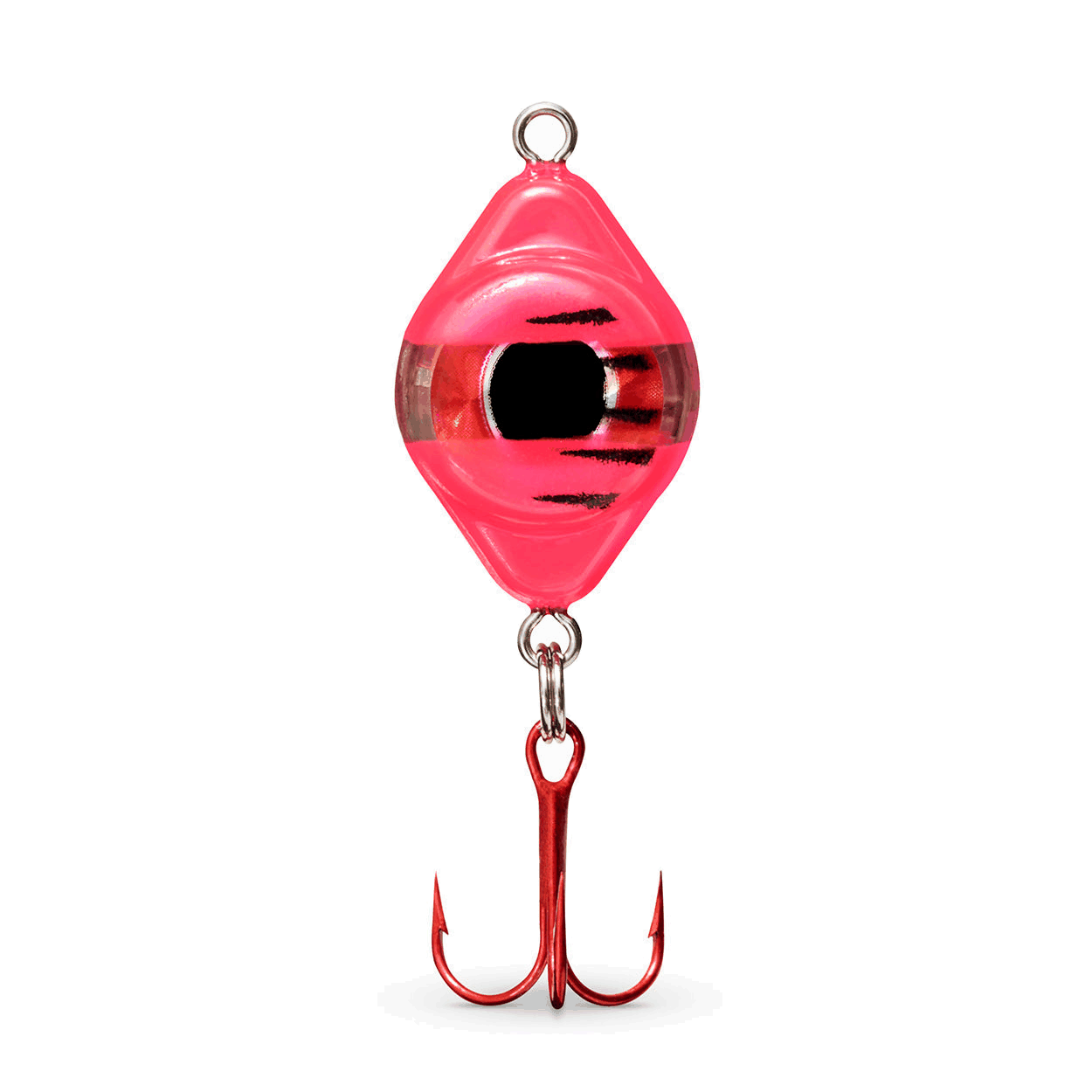FishDaddy Dirty Bomb Spoon, 1/16 oz., Pink Tiger, blinking pink LED