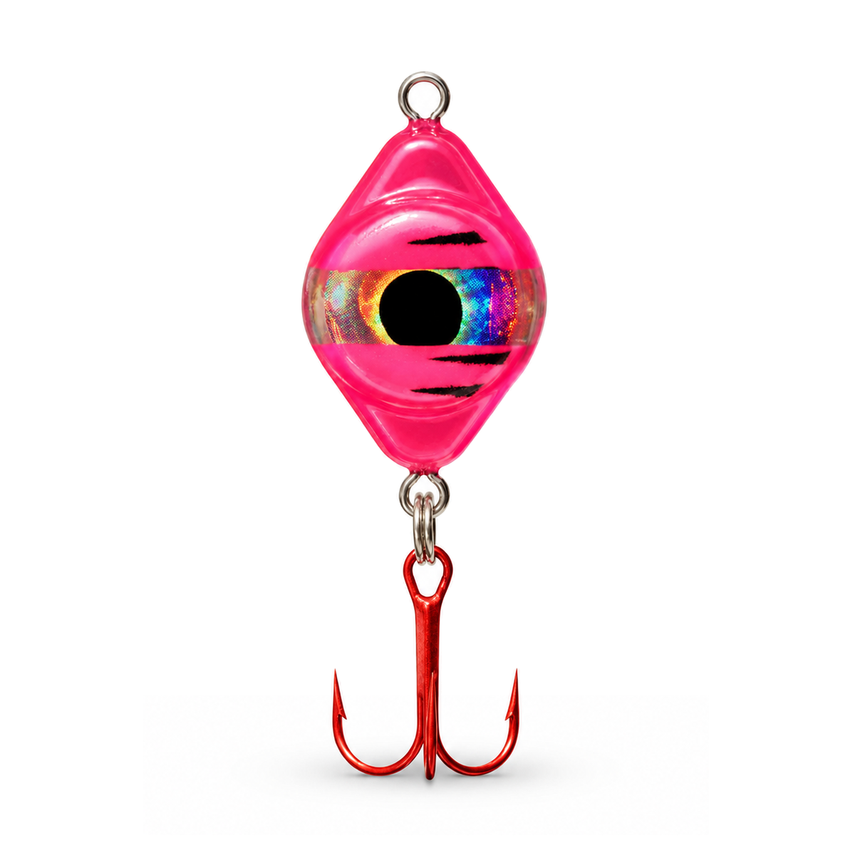 FishDaddy Dirty Bomb Spoon, in Pink Tiger, 1/16 oz., blinking multi-color LED