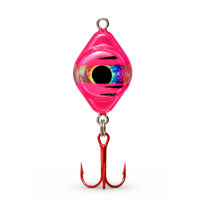 FishDaddy Dirty Bomb Spoon, in Pink Tiger, 1/16 oz., blinking multi-color LED