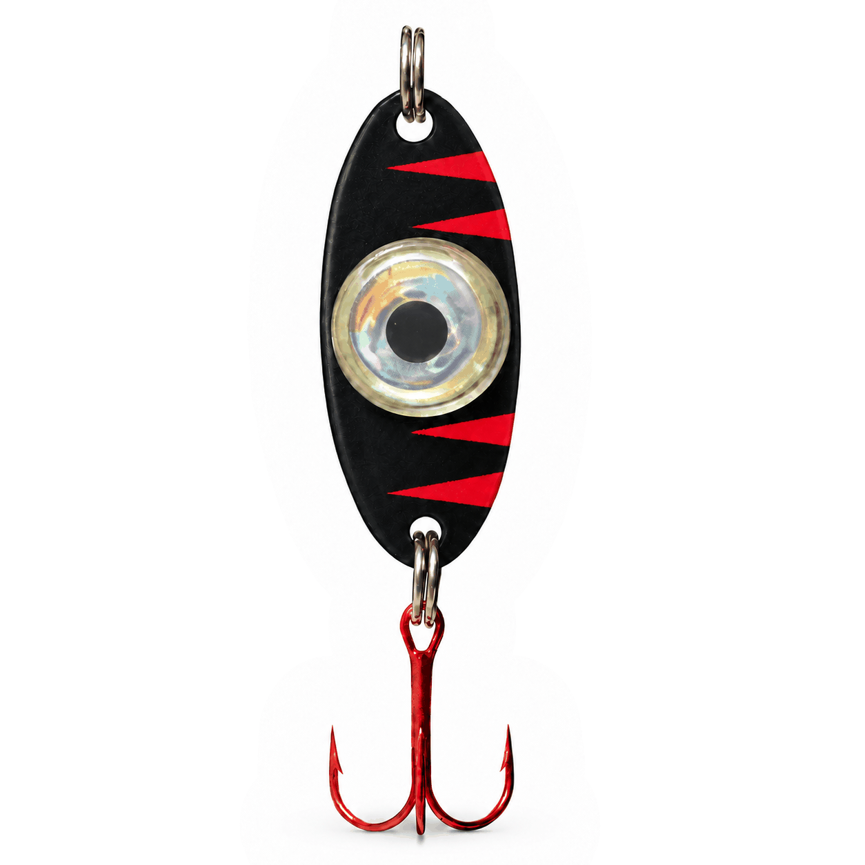 FishDaddy Dirty Bomb Spoon, 1/4 oz., Black Tiger, blinking multi-color LED