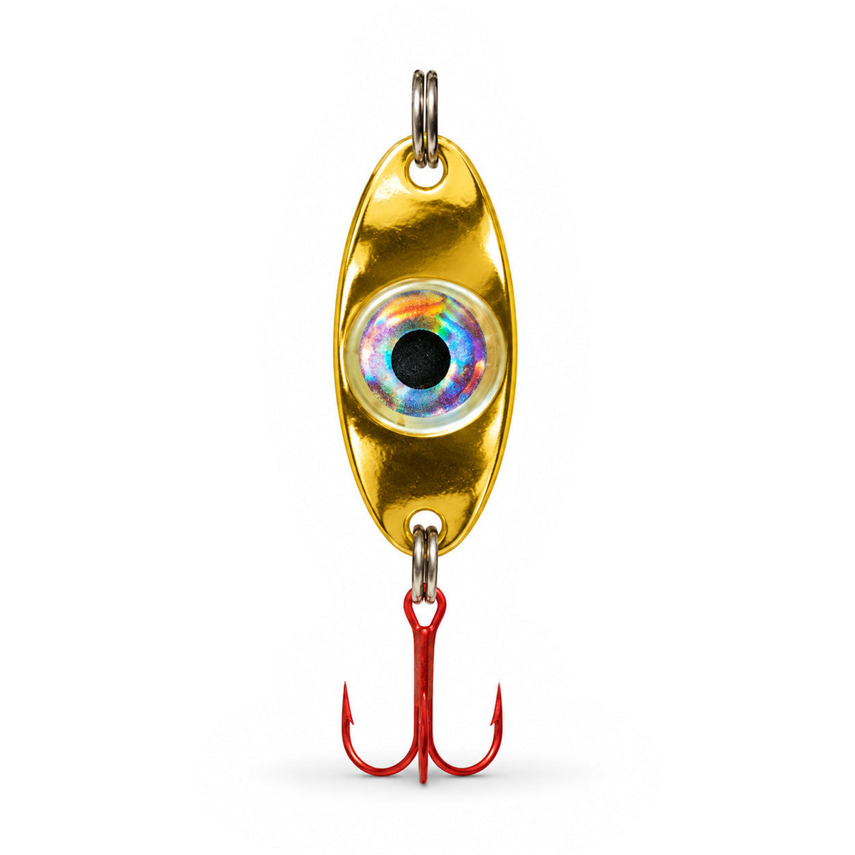 FishDaddy Dirty Bomb Spoon, in Gold, 1/4 oz., blinking multi-color LED