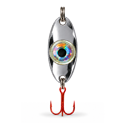 FishDaddy Dirty Bomb Spoon, in Silver, 1/4 oz., blinking multi-color LED