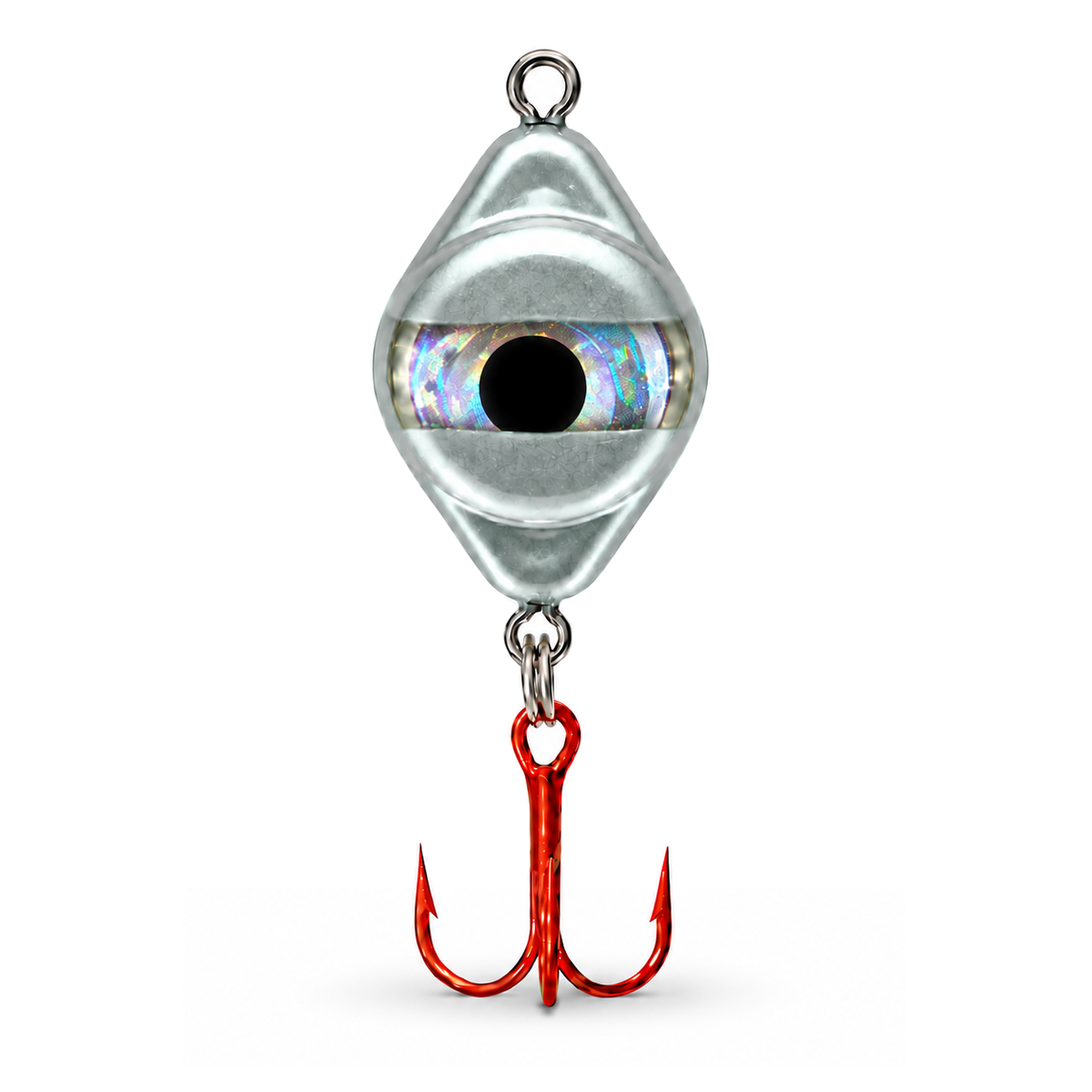 FishDaddy Dirty Bomb Spoon, in Silver, 1/16 oz., blinking multi-color LED