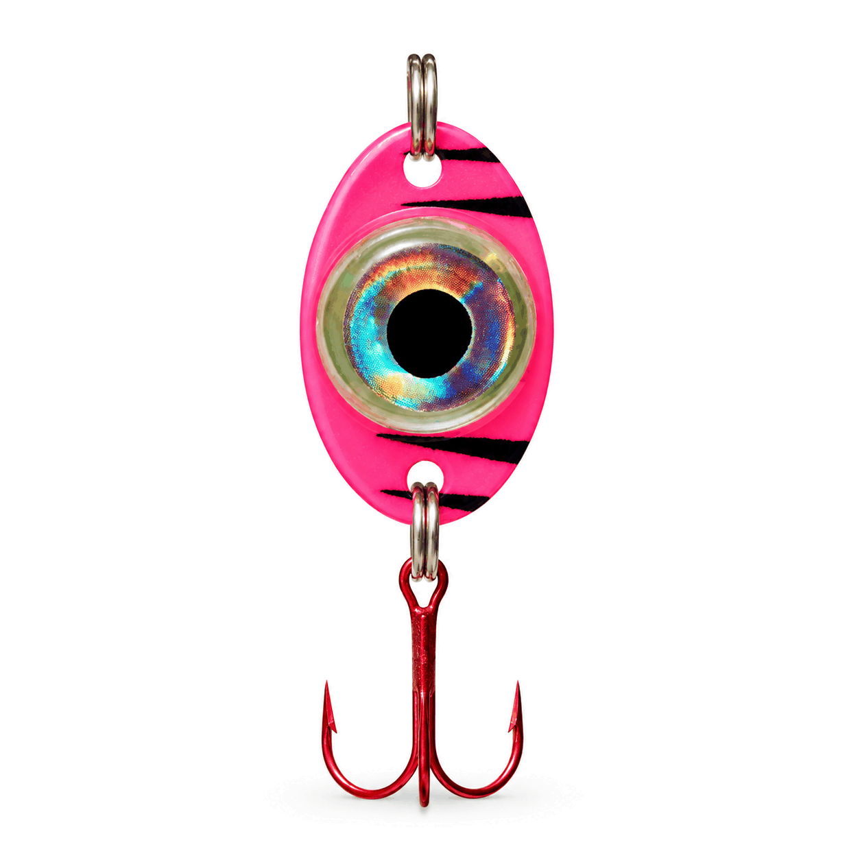 FishDaddy Dirty Bomb Spoon, 1/8 oz., Pink Tiger, blinking green LED