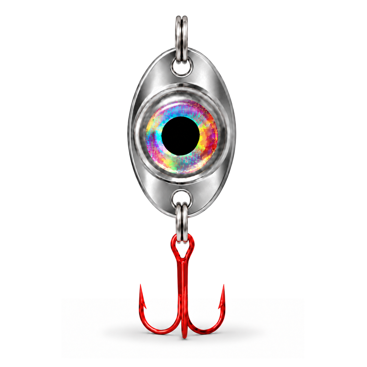 FishDaddy Dirty Bomb Spoon, in Silver, 1/8 oz., blinking multi-color LED