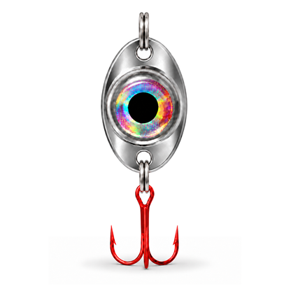 FishDaddy Dirty Bomb Spoon, in Silver, 1/8 oz., blinking multi-color LED