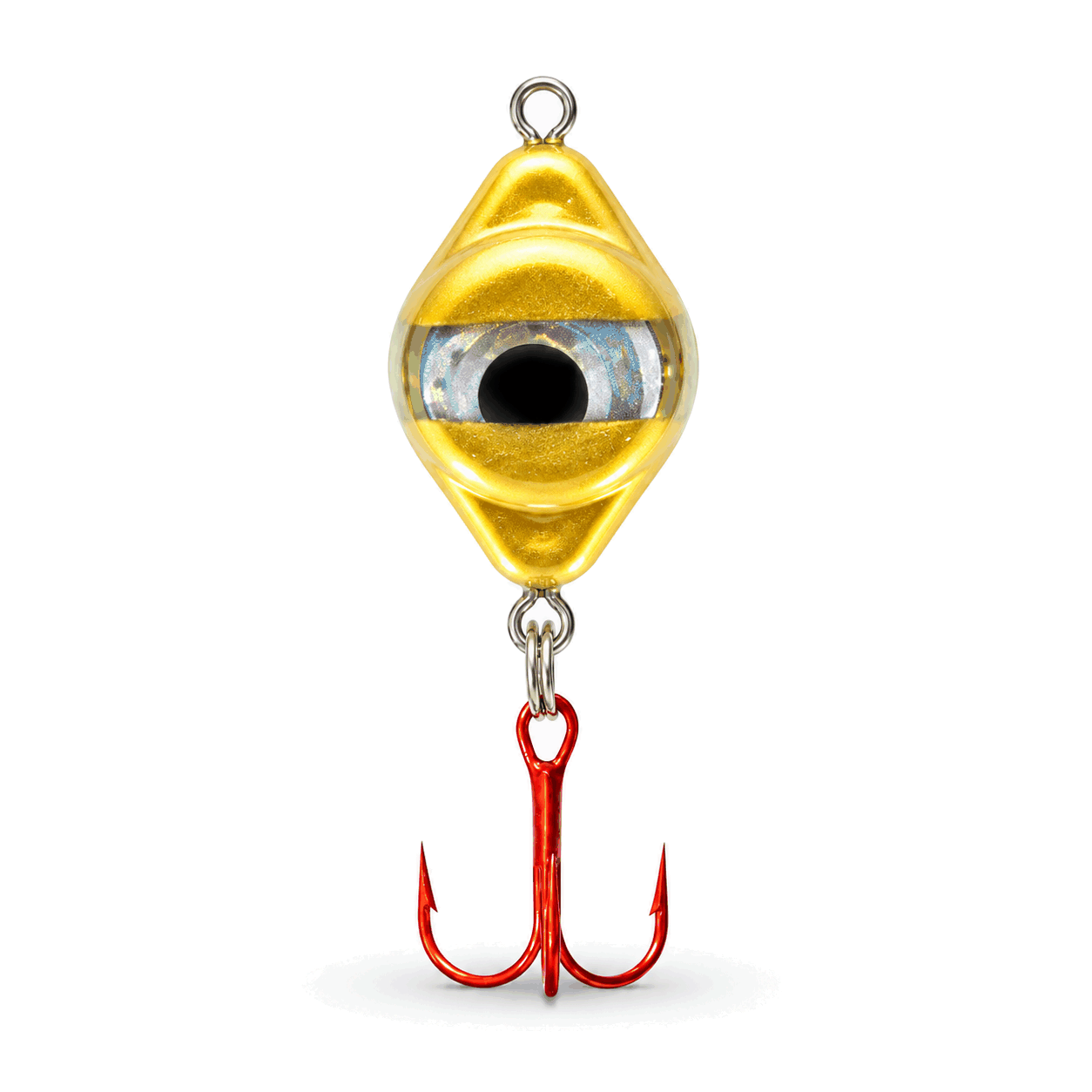 FishDaddy Dirty Bomb Spoon, 1/16 oz., Gold, blinking multi-color LED
