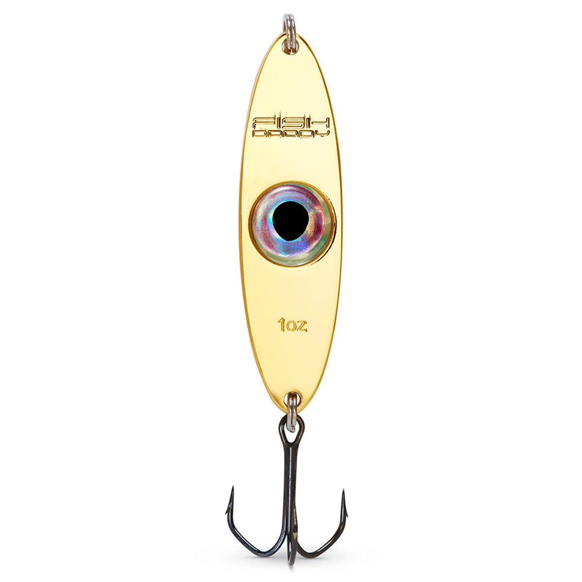 FishDaddy Dirty Bomb Spoon, in Gold, 1 oz., blinking blue LED