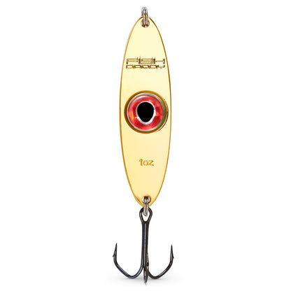 FishDaddy Dirty Bomb Spoon, in Gold, 1 oz., blinking pink LED