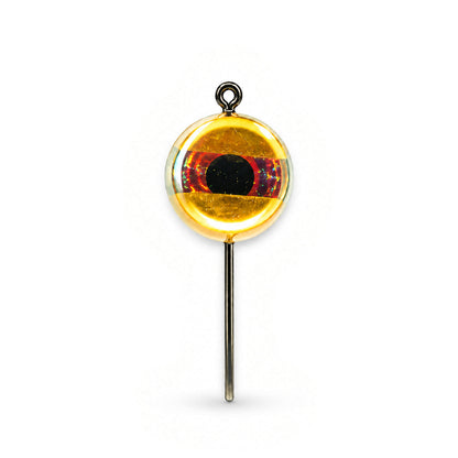 FishDaddy Dirty Bomb Live Wire 1/16 oz LED jig in Gold with blinking red LED