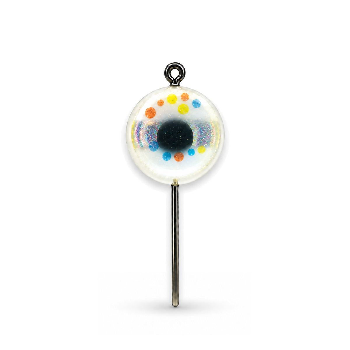 FishDaddy Dirty Bomb Live Wire 1/16 oz LED jig in Silver with blinking multi-color LED