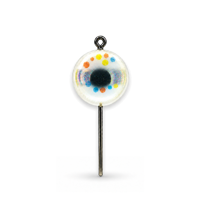 FishDaddy Dirty Bomb Live Wire 1/16 oz LED jig in Silver with blinking multi-color LED