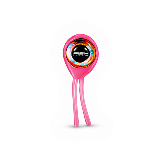 FishDaddy Double-Eye soft plastic in Pink - Glow Orange