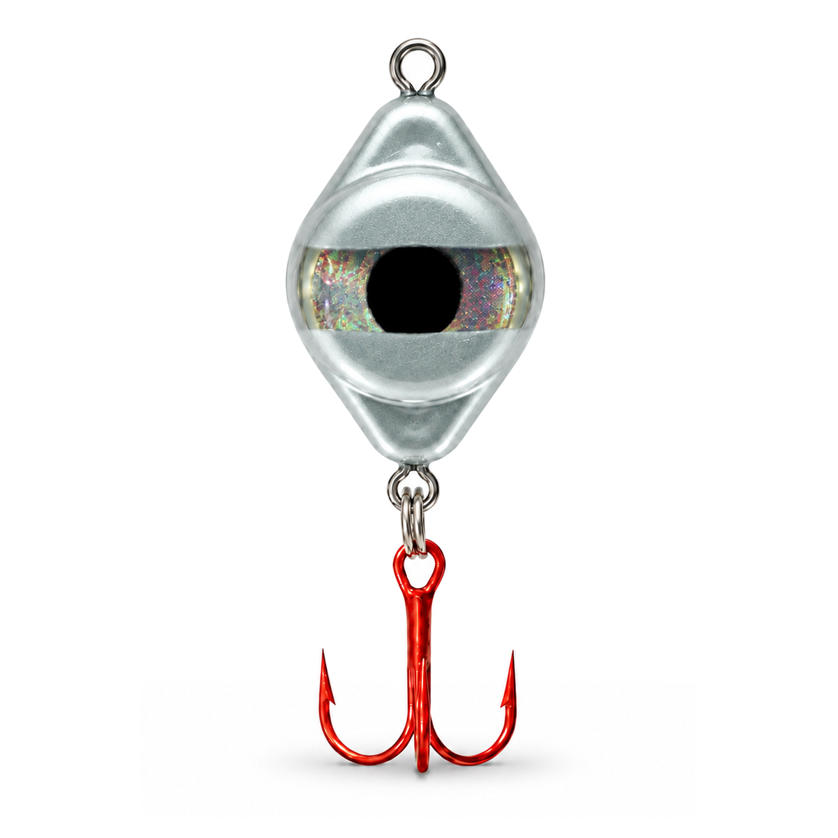 FishDaddy Dirty Bomb Spoon, in Silver, 1/16 oz., blinking green LED