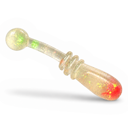 FishDaddy Boller soft plastic in Clear - Glow Flake