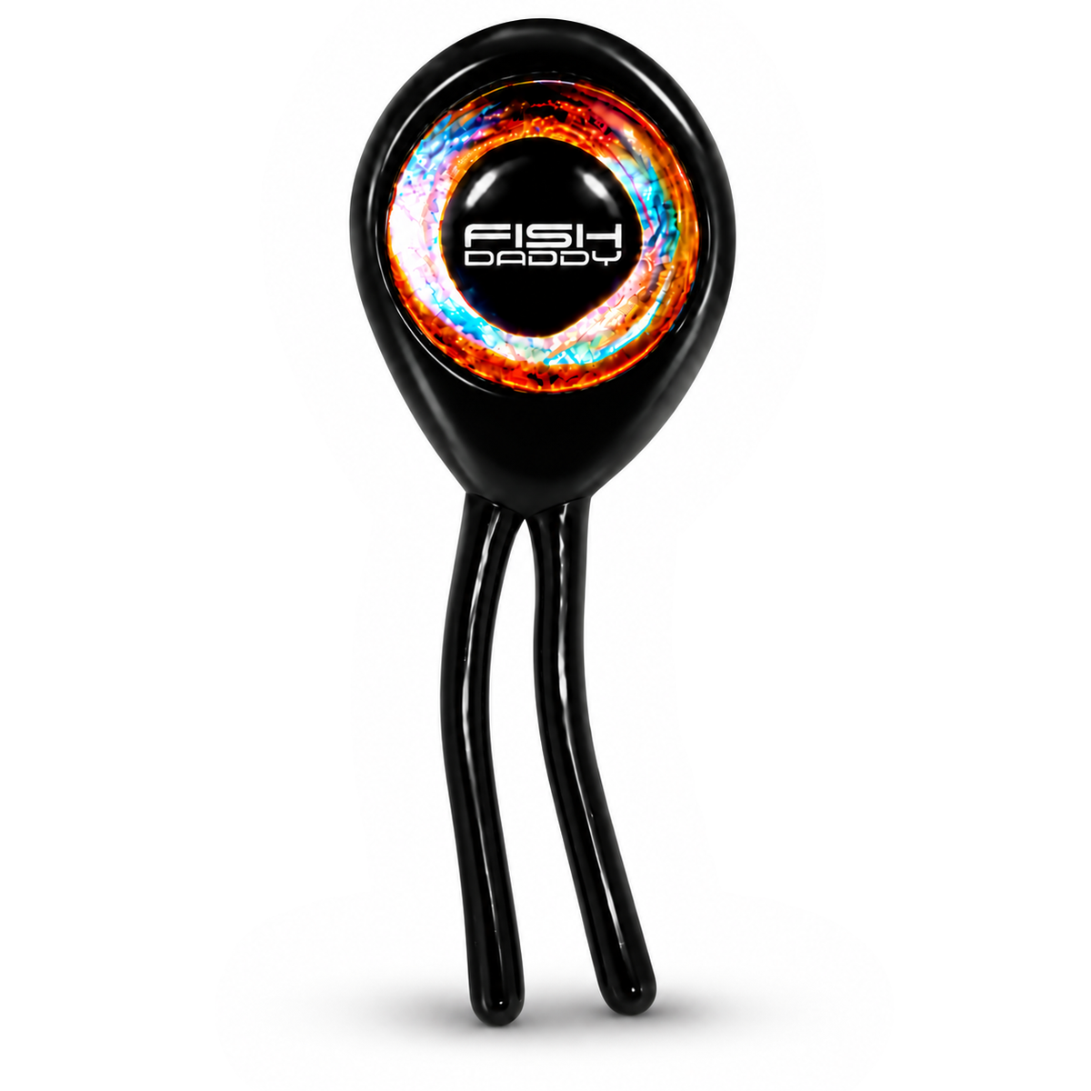 FishDaddy Double-Eye soft plastic in Black - Glow Green