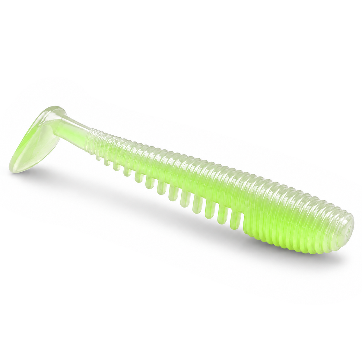 FishDaddy Lucky J-Shad soft plastic in White - Glow Green