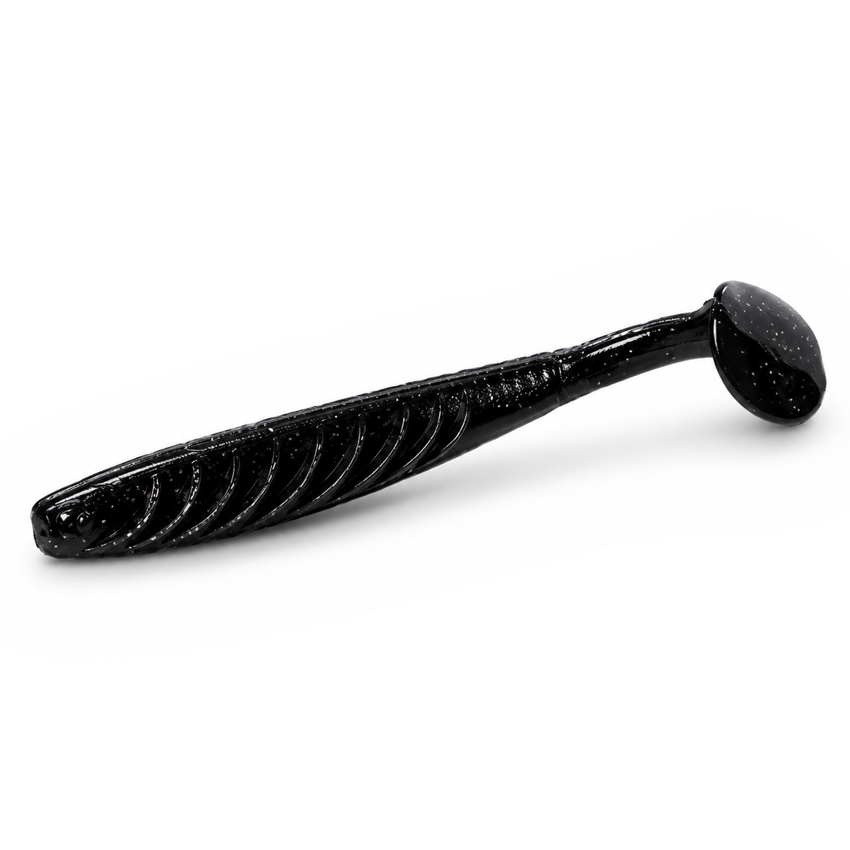 FishDaddy Spike J-Shad soft plastic in Black - Glow Green