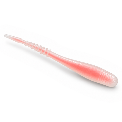 FishDaddy Spyro Tail soft plastic in White - Glow Red