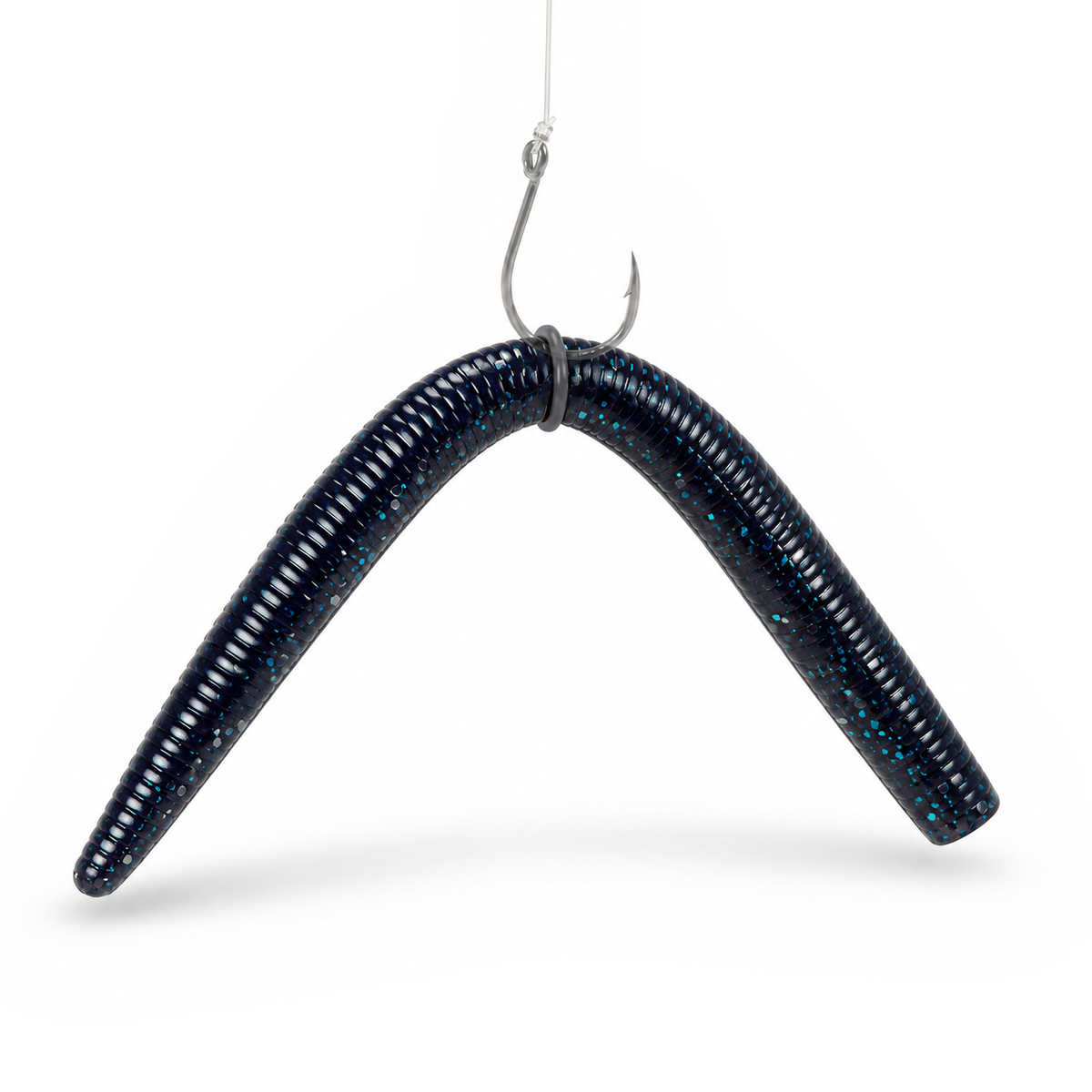 FishDaddy AirWorm soft plastic in UV Black & Blue
