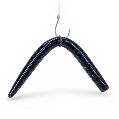 FishDaddy AirWorm soft plastic in UV Black & Blue