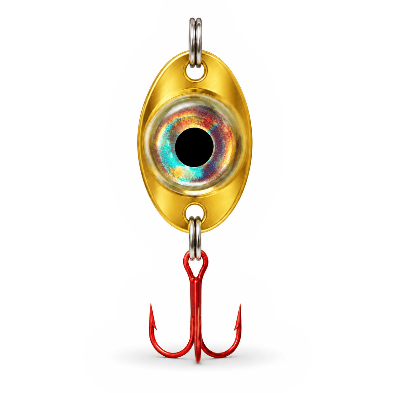 FishDaddy Dirty Bomb Spoon, Gold, blinking green LED