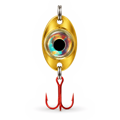 FishDaddy Dirty Bomb Spoon, Gold, blinking green LED