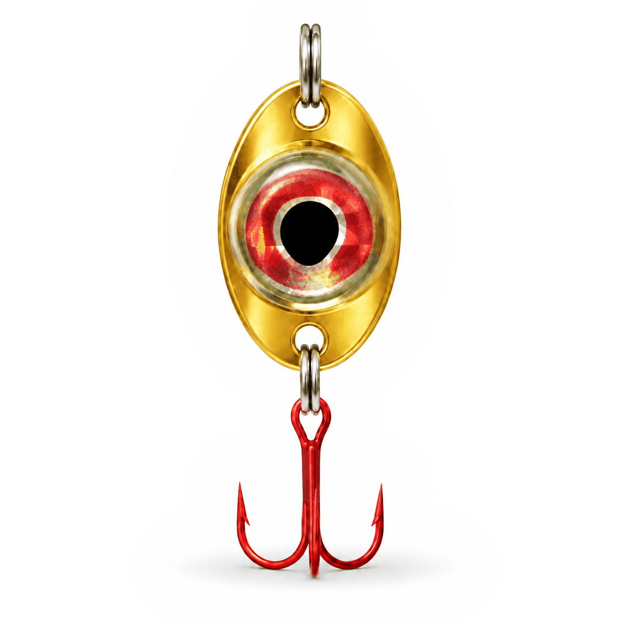 FishDaddy Dirty Bomb Spoon, Gold, blinking pink LED