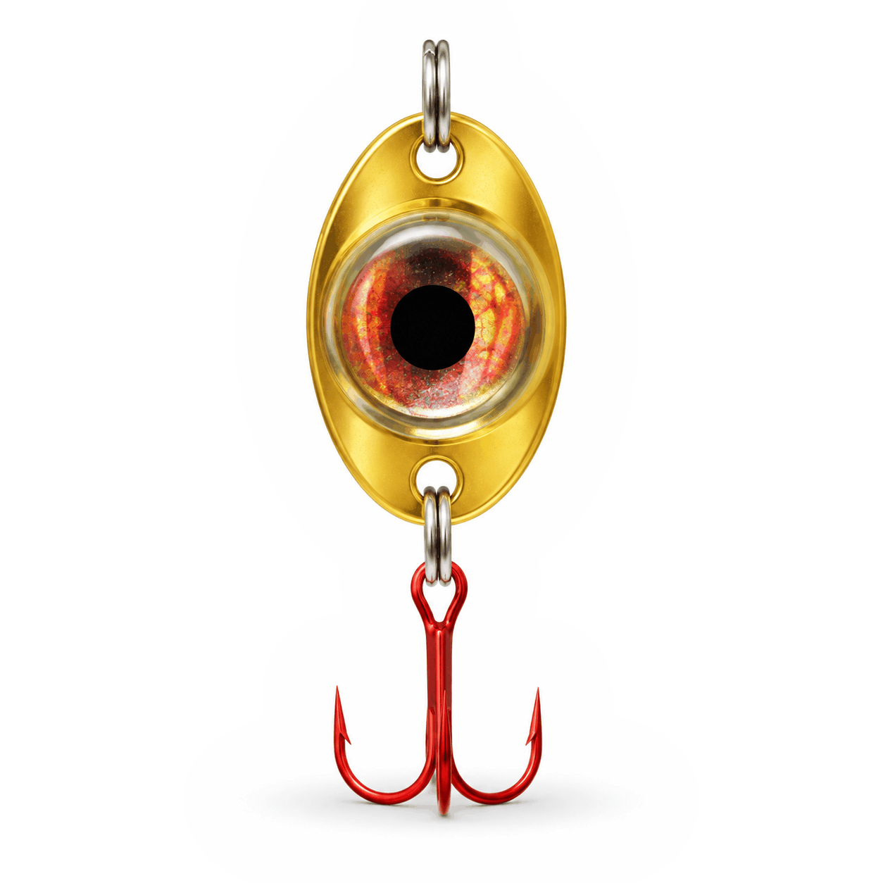 FishDaddy Dirty Bomb Spoon, Gold, blinking red LED