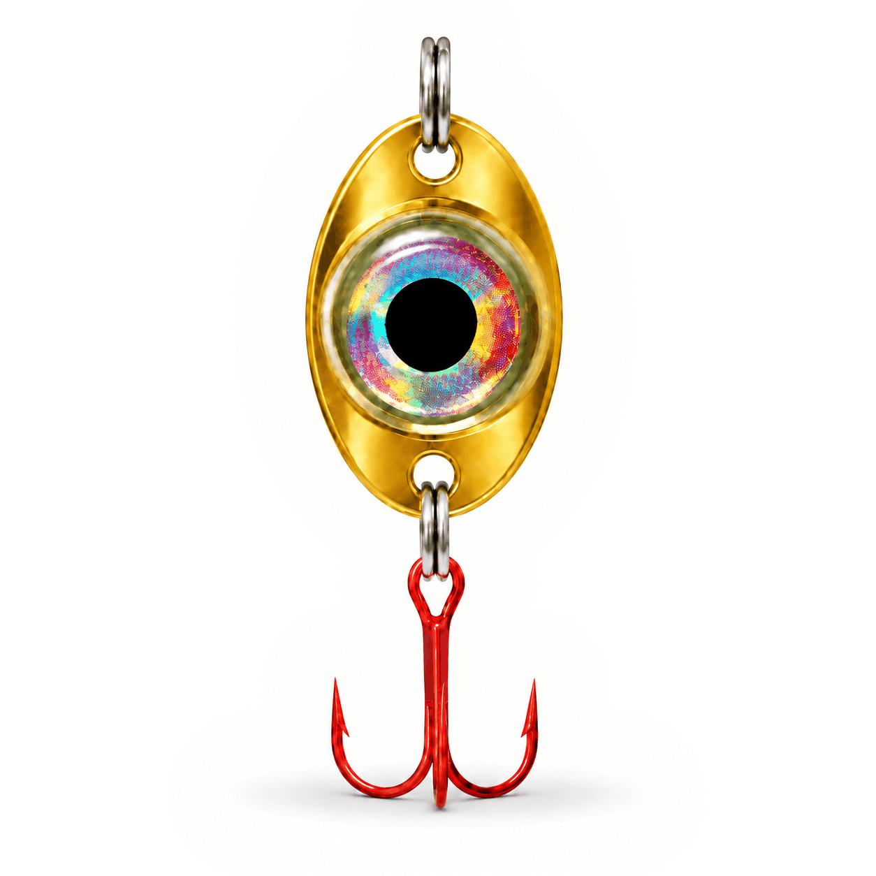 FishDaddy Dirty Bomb Spoon, Gold, blinking multi-color LED