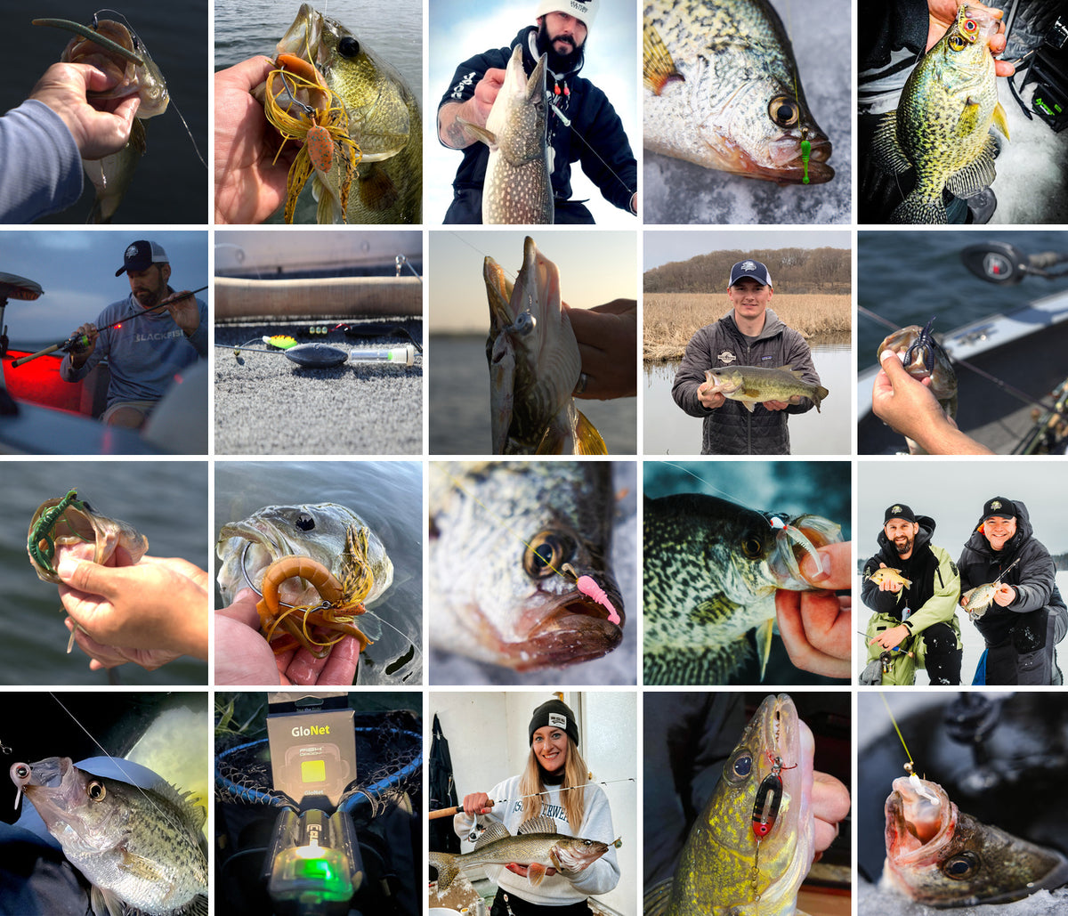 FishDaddy fishing tackle and angler catches from ice fishing and open water