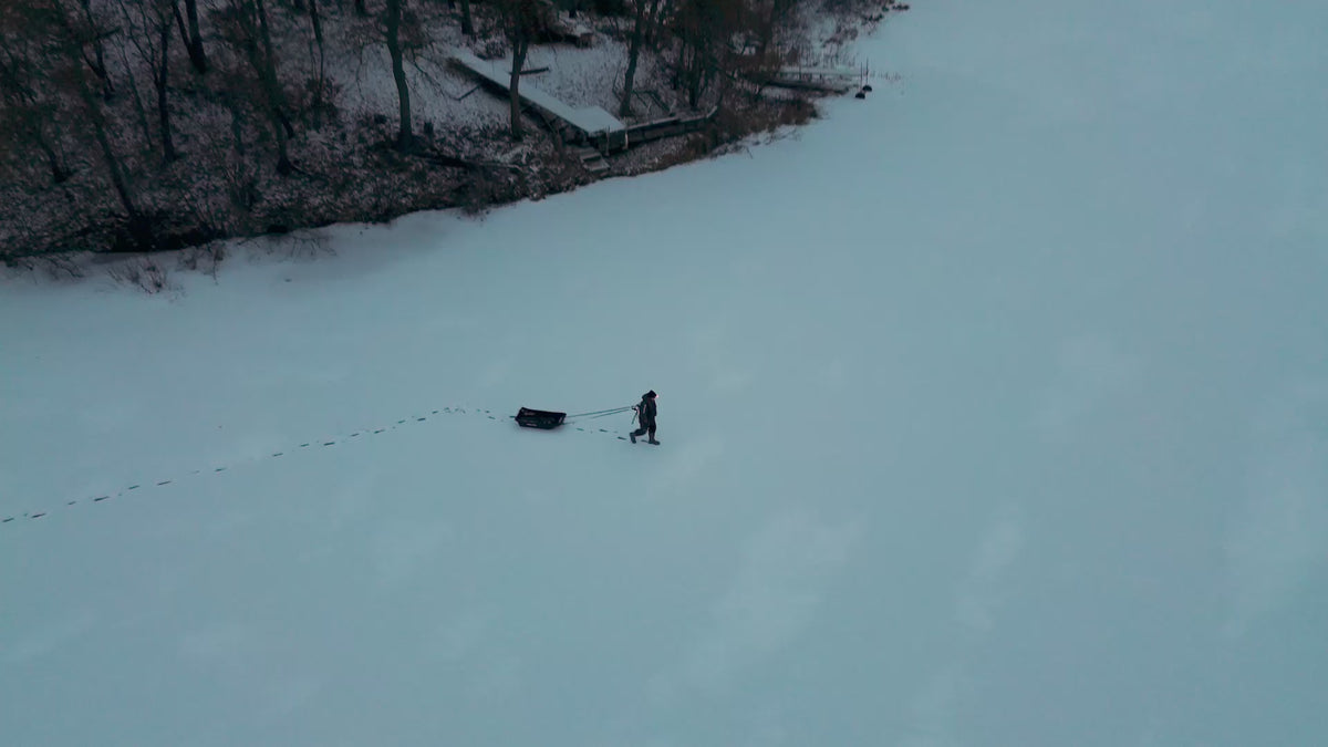 Load video: FishDaddy Dirty Bomb Spoon ice fishing action and product demonstration
